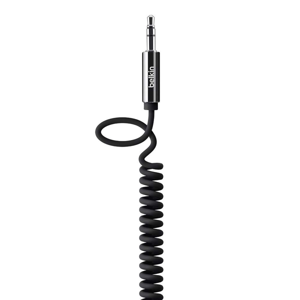 MIXIT spiralkabel - ljudkabel - stereo minijackplugg (M) ( AV10126CW06-BLK ) - AV10126CW06-BLK