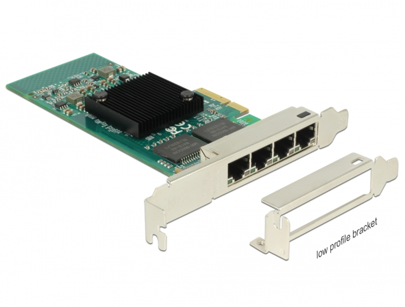 Delock PCIe card > 4 x Gigabit LAN - network adapter - 89946