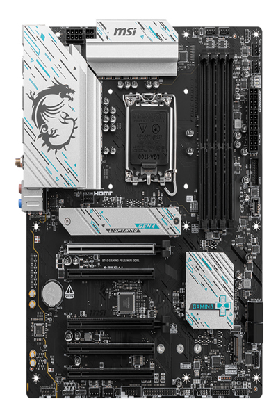 MSI B760 GAMING PLUS WIFI DDR4, Intel, LGA 1700, Intel® Celeron®, Intel® Pentium® Gold, LGA 1700, 128 GB, DDR4-SDRAM - Motherboard - Intel Socket 1700 (Core i) - 7D89-043R