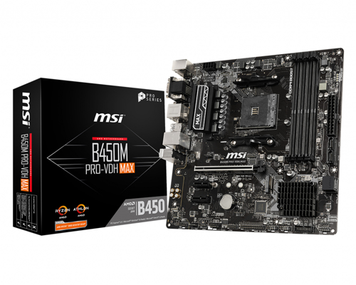 MSI B450M PRO-VDH MAX - Motherboard - micro ATX - 7A38-043R