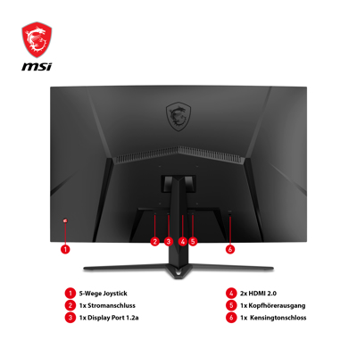 MSI OPTIX G32C4XDE 32" 260Hz Gaming Monitor - 9S6-3DA61T-039