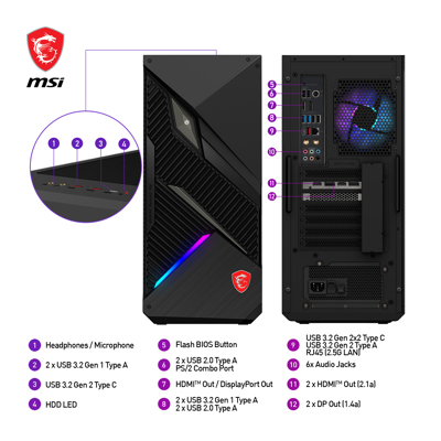 MSI MPG Infinite X2 14NUG7-460AT Gaming Tower PC - 00B90421-460