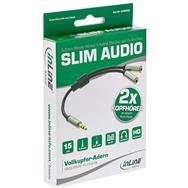 Câble audio fin en Y InLine Basic 3,5 mm M / 2x F - 0,15 m