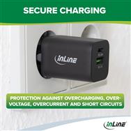 Adaptateur secteur InLine Power Delivery + Quick Charge - 33 W - USB-A + USB-C - blanc