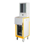 DIGITUS Mobile Workstation with Integrated Network Cabinet - Freestanding rack - 16U - 200 kg - Castor wheels - 95.6 kg - Grey