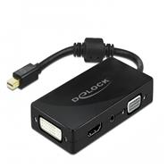 Adaptateur Delock - Mini DisplayPort mâle vers HD-15 (VGA), mini-phone stéréo 3,5 mm, DVI-I, HDMI, Micro-USB Type B femelle