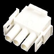 CommScope Universal MATE-N-LOK - Rectangular Power Connector - Wire-to-Wire / Wire-to-Board - 3 Position - 6.35mm - Natural - Male - Straight - Nylon - 600 V
