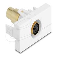 Module Delock Easy 45 Mini-DIN 6 broches, prise plaquée or, blanc