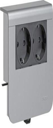 Support d'appareil Hager 2 pour prise SL20055900D1 décor alu