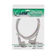 Câble d'alimentation InLine - CEE 7/7 coudé / IEC C13 3 broches coudé - gris - 1 m