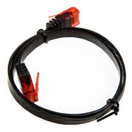 Câble patch plat ultra-fin InLine U/UTP Cat.6 Gigabit compatible noir 0,5 m