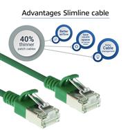 ACT Green 10 meter LSZH U/FTP CAT6A datacenter slimline patch cable snagless with RJ45 connectors - 10 m - Cat6a - U/FTP (STP) - RJ-45 - RJ-45 - Green