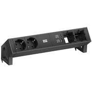 Bachmann DESK2 2x CEE7/3 2xCM 2xUSB Charger 22W black GST