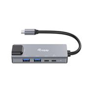 Adaptateur Equip USB-C -> RJ45 10/100/1000/2500 Mbit/s + USB 3.2 - Adaptateur - Numérique