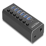 Hub USB Delock avec 10 Gbps et 4 ports de charge rapide 5
