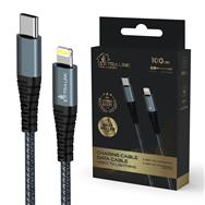 Extralink SMART LIFE 27 W USB-C vers Lightning, câble noir de 100 cm