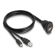Câble USB Delock - USB, USB-C 24 broches (M) vers USB, USB-C 24 broches (F)