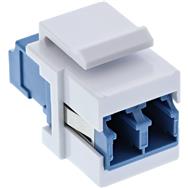 Adaptateur enfichable Keystone InLine FO blanc - duplex LC/LC - SM - manchon céramique, bleu