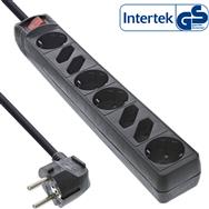 Bloc multiprises InLine - 8 prises - 4x CEE7/3 + 4x Euro CEE 7/16 - noir - 1,5 m