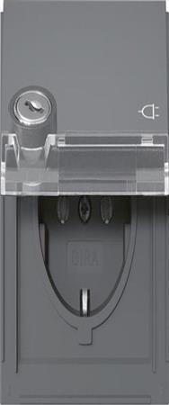 Prise SCHUKO GIRA 446767 KD lock noir + BSF TX44 anthracite