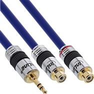 Câble audio InLine Premium 2x RCA femelle / 3,5 mm mâle plaqué or 0,25 m