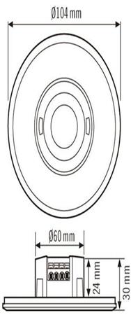 Esylux EP10428074 Unterputz Bewegungsmelder 360° Schwarz IP20