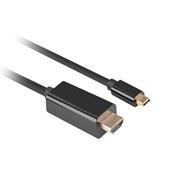Lanberg CA-CMHD-10CU-0018-BK - 1.8 m - USB Type-C - HDMI - Male - Male - Straight