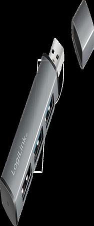 Hub LogiLink USB 3.2 3 ports gris