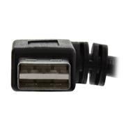 Câble intelligent USB 2.0 InLine coudé + réversible Type A mâle / femelle noir 1 m