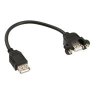 Câble adaptateur USB 2.0 en ligne Type A femelle / Connecteur châssis Type A - 0,20 m