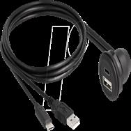 Câble USB Delock - USB, USB-C 24 broches (M) vers USB, USB-C 24 broches (F) coudé