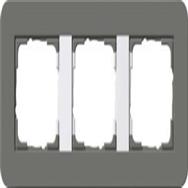 GIRA 0213413 Cover Frame 3-Gang E3 Dark Grey/Pure White