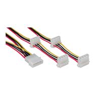 Alimentation interne en ligne 1x Molex 4 broches / 4x Molex 4 broches 0,45 m + 0,55 m