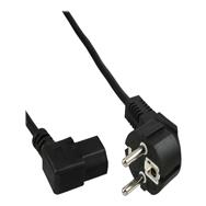 Câble d'alimentation InLine type F coudé C13, coudé à gauche, noir, 0,5 m, 60 pièces, en vrac