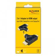 Adaptateur de moniteur 3 en 1 Delock avec entrée HDMI / DisplayPort / mini DisplayPort vers sortie HDMI avec 4K 60 Hz