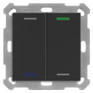 Bouton poussoir KNX double avec capteur de température MDT BE-TAL55T206.01