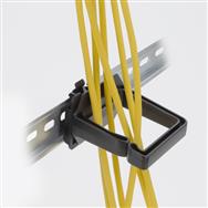 Support de câble Delock 70 x 70 mm avec plaque de montage pour montage sur rail DIN