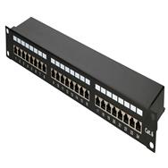 Panneau de brassage Extralink 24 ports Cat6 STP V2 noir