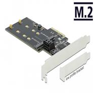 Carte PCI Express x4 Delock 3 ports SATA et 2 emplacements M.2 Key B