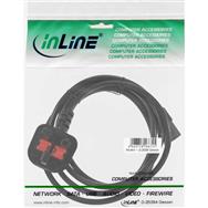 Câble d'alimentation InLine mâle Angleterre / IEC C13 mâle 3 broches - 1,8 m