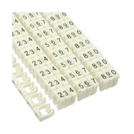 Marqueur de câble en ligne 4 mm n° 0-9, 100 pièces - blanc