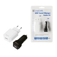 LogiLink PA0109 - Auto - Indoor - AC - Cigar lighter - 5 V - Black - White