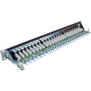 Panneau de brassage en ligne Cat.6 24 ports 19" 1U noir RAL9005