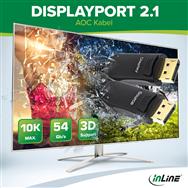Câble InLine DisplayPort 2.1 AOC - UHBR 13.5 - optique - actif - noir - 40 m