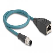 Câble réseau Delock - 8 broches M12 (M) vers RJ-45 (F)