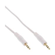 Câble audio stéréo 3,5 mm mâle/mâle en ligne - blanc/doré - 1 m