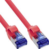 Câble patch fin InLine - Cat.6A - S/FTP - TPE (LSZH) flexible - PoE - rouge - 1,5 m
