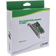 Contrôleur hôte 7 ports InLine USB-A 3.2 Gen.1 PCIe - Alimentation SATA