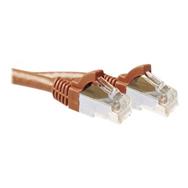 ACT Brown 0.50 meter SFTP CAT6A patch cable snagless with RJ45 connectors - 0.5 m - Cat6a - S/FTP (S-STP) - RJ-45 - RJ-45 - Brown
