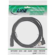 Câble intelligent USB 2.0 InLine coudé + réversible Type A mâle / femelle noir 2 m